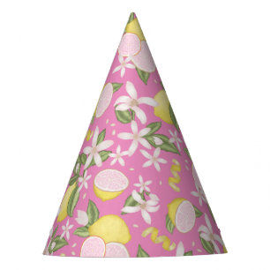 Chapeaux De Fêtes Citron rose Floral Casquette fête d'anniversaire