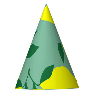 Chapeaux De Fêtes Citron simple, Arrière - plan vert.