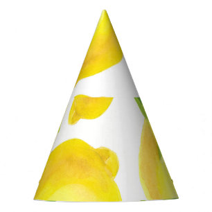 Chapeaux De Fêtes citrons et feuilles d'aquarelle : motif.