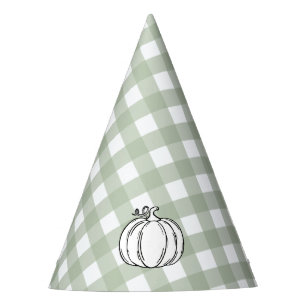 Chapeaux De Fêtes Citrouille En vichy Sage Green