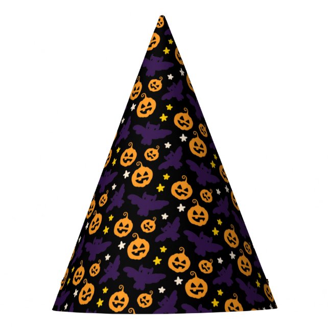 Chapeaux De Fêtes citrouille noir et chauve-souris halloween Anniver (Devant)