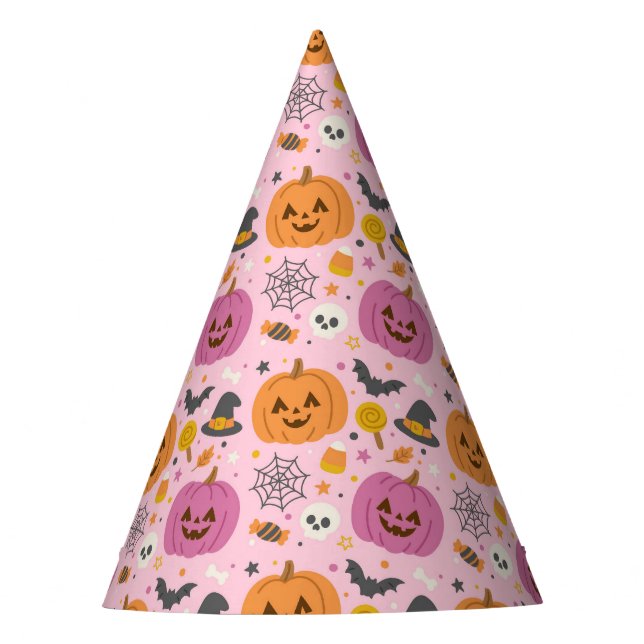 Chapeaux De Fêtes Citrouille rose Halloween Motif Casquette du parti (Devant)