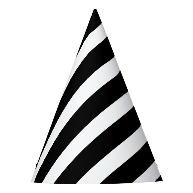 Chapeaux De Fêtes Classic Solide Blanc et Noir rayé élégant (Devant)