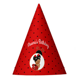 Chapeaux De Fêtes Coccinelle Afro-Américaine Bébé Fille Rouge & Noir