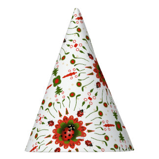 Chapeaux De Fêtes Coccinelle de Noël Rouge Vert Blanc
