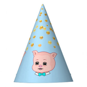 Chapeaux De Fêtes Cochon mignon & Confettis
