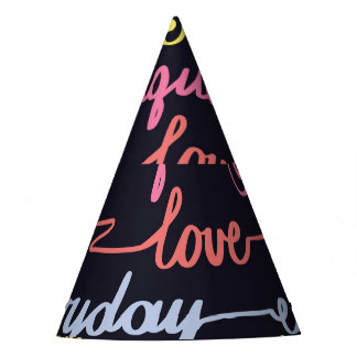 Chapeaux De Fêtes Coeurs de filles, mots motif sans couture.
