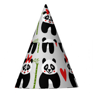 Chapeaux De Fêtes Coeurs de pandas mignons : Motif pour enfants