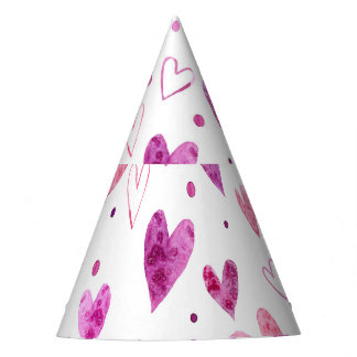 Chapeaux De Fêtes Coeurs et Pois roses : Plaisir romantique.