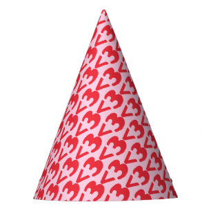 Chapeaux De Fêtes Coeurs rouge rose vif moderne motif mignon