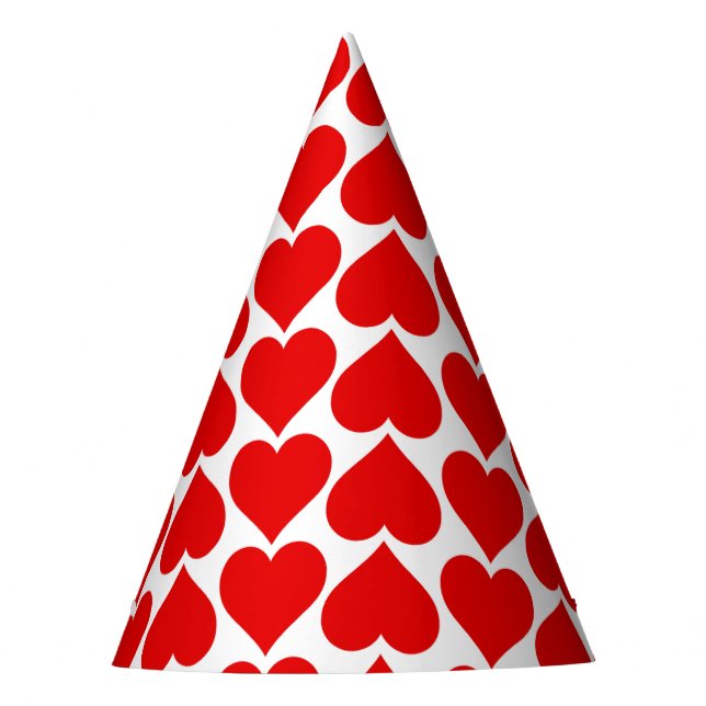 Chapeaux De Fêtes Coeurs rouges Motif, Romantique, Amour (Devant)