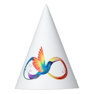 Chapeaux De Fêtes Colibri arc-en-ciel avec symbole Infinity