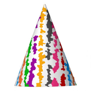 Chapeaux De Fêtes Conception Abstraite Irrégulière Colorée Blanche