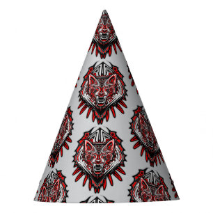 Chapeaux De Fêtes Conception de totem tribal Haida de loup