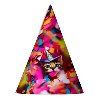 Chapeaux De Fêtes Confetti Eater Kitty - Anniversaire Cat Casquettes