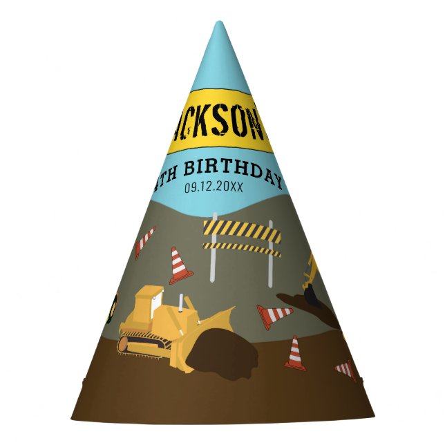 Chapeaux De Fêtes Construction Camions Thème du site Anniversaire Fê (Devant)