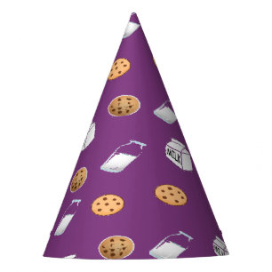 Chapeaux De Fêtes Cookies et lait sur violet