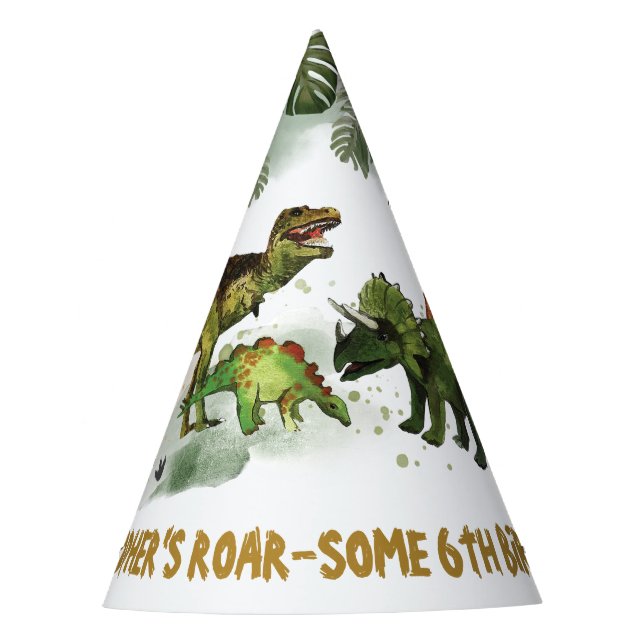 Chapeaux De Fêtes Cool Dinosaures Jurassique Garçon Anniversaire Con (Devant)