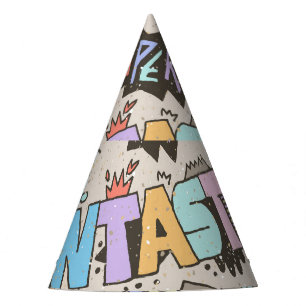 Chapeaux De Fêtes Cool Fun Doodle Lettres Vintage