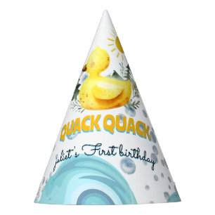 Chapeaux De Fêtes Cool jaune 1er canard en caoutchouc invitations d'