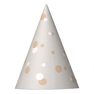 Chapeaux De Fêtes Coral rose et blanc Confetti beige