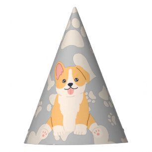 Chapeaux De Fêtes Corgi Au Coeur Pastel