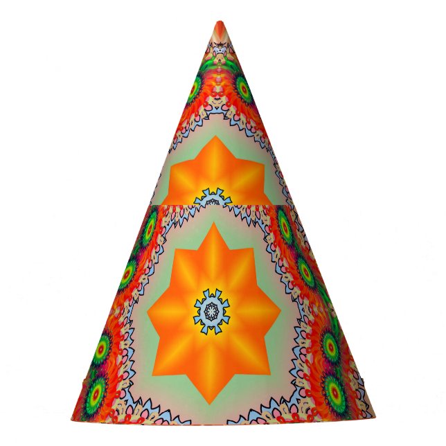 Chapeaux De Fêtes Couleurs d'énergie vibrantes : design mandala. (Devant)