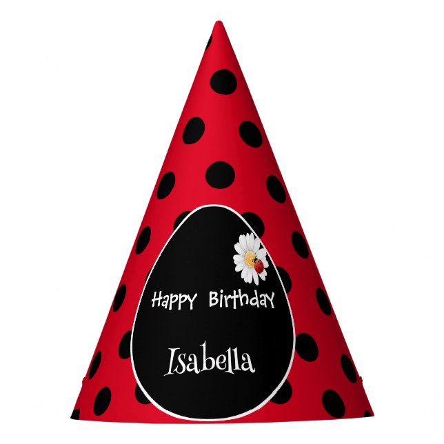 Chapeaux De Fêtes Coute Polka point Ladybug Daisy Flower fête d'anni (Devant)