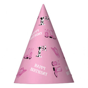 Chapeaux De Fêtes Cowgirl Pink Joyeux anniversaire