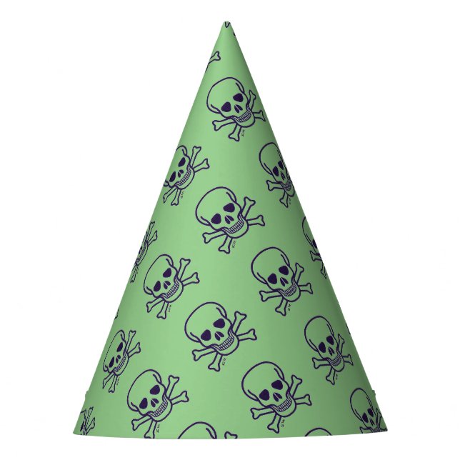 Chapeaux De Fêtes Crâne n os vert clair casquettes de la fête (Devant)