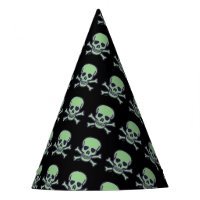 Crâne vert casquettes de la fête noire