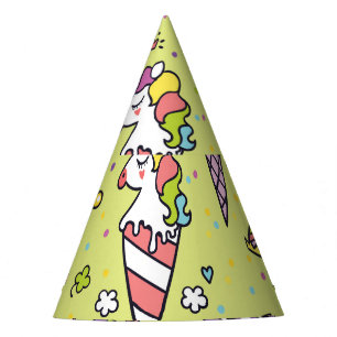 Chapeaux De Fêtes Crème glacée Pop Cute : Motif animal