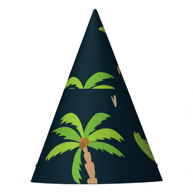 Chapeaux De Fêtes Crocodiles de dessin : Alligator Palms Motif. (Devant)