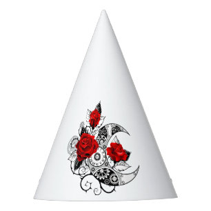 Chapeaux De Fêtes Croissant mécanique avec roses rouges