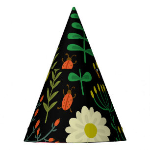 Chapeaux De Fêtes Croquis floral, motif artistique sans couture.