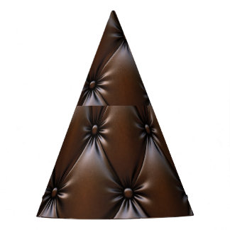 Chapeaux De Fêtes Cuir Chocolat : Texture de Revêtement Luxueux