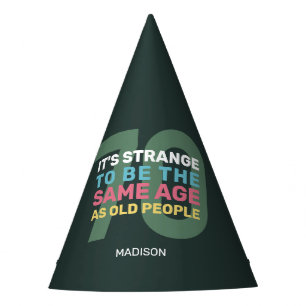 Chapeaux De Fêtes Custom Age & Name Funny Senior Birthday