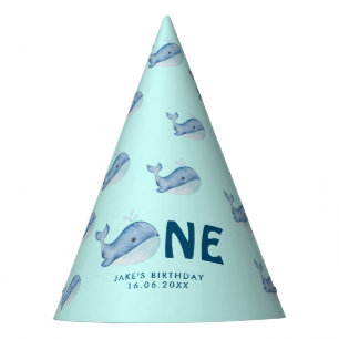 Chapeaux De Fêtes Cute Aquarelle Baleine Anniversaire Personnalisé