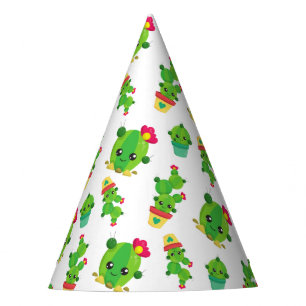 Chapeaux De Fêtes Cute Cactus, Green Cactus, Motif Cactus