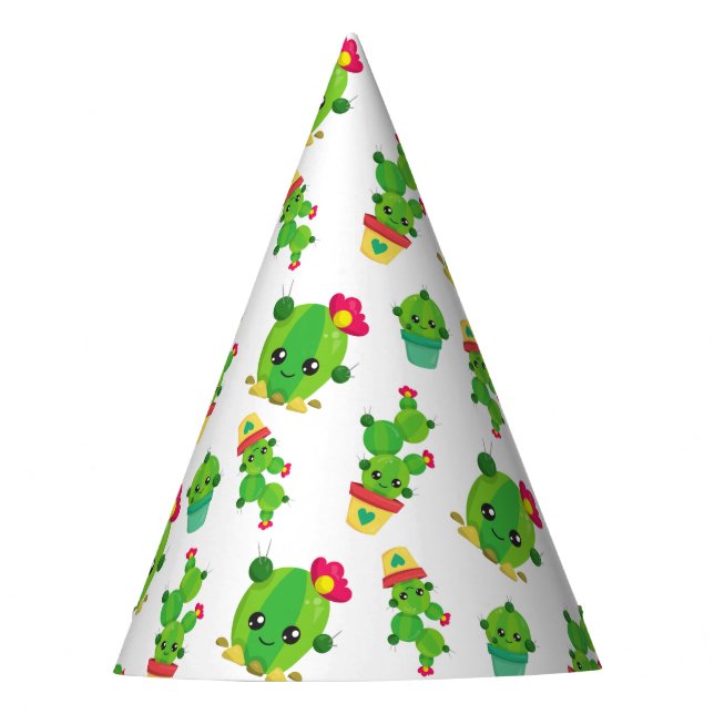 Chapeaux De Fêtes Cute Cactus, Green Cactus, Motif Cactus (Devant)