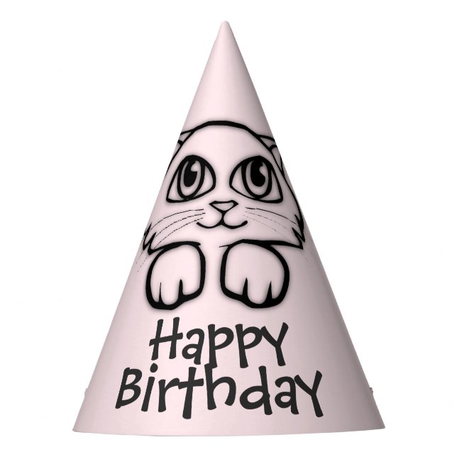 Chapeaux De Fêtes Cute Chat Pékin rose Anniversaire (Devant)
