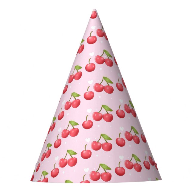 Chapeaux De Fêtes Cute Cherry 1ère fête d'anniversaire (Devant)