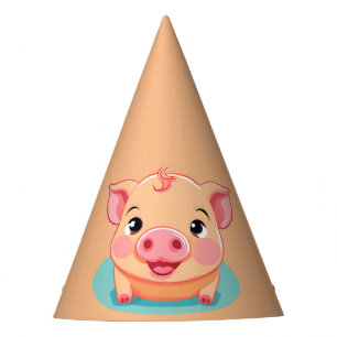Chapeaux De Fêtes Cute Cochon Visage animal ferme zoo fête d'anniver