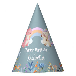 Chapeaux De Fêtes Cute Dinosaur Unicorn arc-en-ciel Fleur anniversai