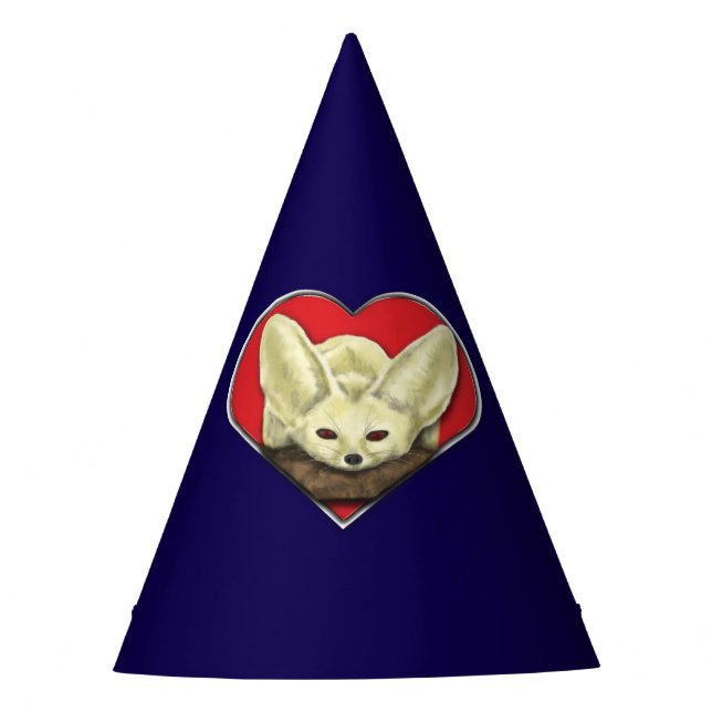 Chapeaux De Fêtes Cute Fennec Fox Dans Un Coeur (Devant)