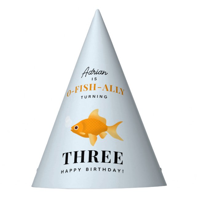 Chapeaux De Fêtes Cute Goldfish Anniversaire de enfant de natation (Devant)