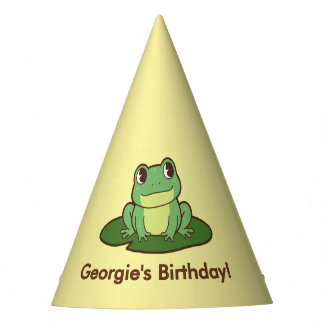 Chapeaux De Fêtes Cute Green Frog Birthday Party Paper Hat