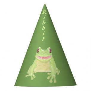 Chapeaux De Fêtes Cute Green Tree Frog - Anniversaire de Ribbit.