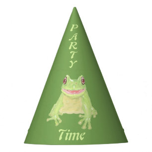 Chapeaux De Fêtes Cute Green Tree Frog - Party Time! anniversaire.
