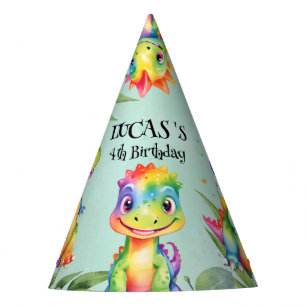 Chapeaux De Fêtes Cute Magique Rainbow Dinosaur Bonne fête d'anniver